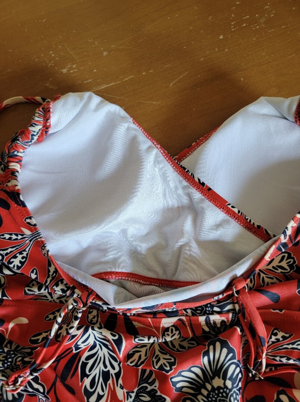 Red White And Blue Floral Tankini Top and Swim Skirt Set Size S NWT - Picture 11 of 13